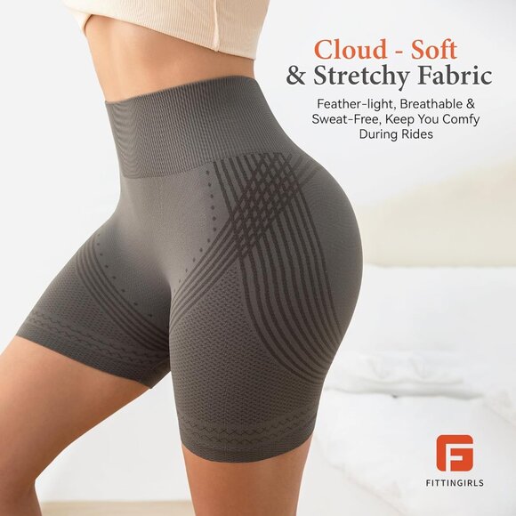 ⚡Fittingirls Scrunch Butt Lifting Biker Shorts - High Waist Seamless Workout - Picture 3 of 6